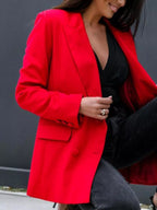 Women's Longline Blazer Lapel Collar Long Sleeve Casual Outwear 6ea7deee-f4cc-4c96-8dff-3b6948bdb950-Max-Origin Trendsi