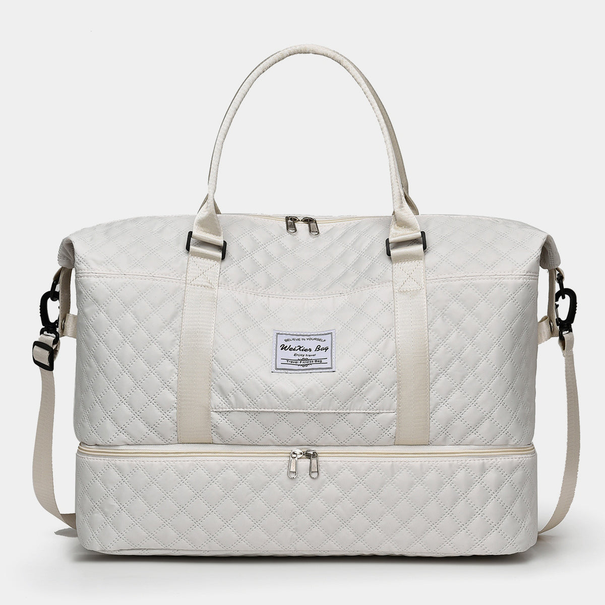 Extra Large Travel Duffel Bag Quilted Diamond Grid Oxford Cloth Oversize Tote