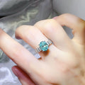 Silver Ring 2 Carat Moissanite Turquoise Stone 925 Sterling Platinum-plated Turquoise 6ef065ef-a530-4742-b103-cafa24751a41-Max-Origin Trendsi