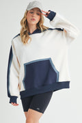 Aemi + Co Hoodie Dark Navy Color Block Kangaroo Pocket Long Sleeve Dark Navy 6ef7818d-d4d6-44b1-9447-1d28337ae5c6-Max Trendsi