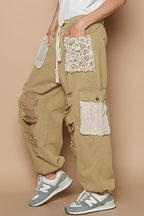 POL Jeans Olive Crochet Patch Big Pockets Distressed Washed Denim Pants 6f3a8596-e2b5-43b9-b99d-b8036534fe0b-Max Trendsi