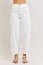 Judy Blue White Barrel Jeans High-Waisted Rigid Magic Panel Denim Pants WHT 6f418d67-9127-41e3-a5be-313aa411275a-Max-Origin Trendsi