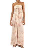 Tropical Print Halter Neck Maxi Dress