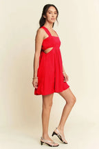 Davi & Dani Mini Dress Orange Washed Satin Cutout Skirt Wide Straps 6f7420a1789b4764a809031e3f2c69f6-Max-Origin Trendsi