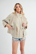 Aemi + Co Corduroy Sherpa Jacket Fake Two Pieces Turtleneck with Pockets Sand 6fbcbbe6-6212-421d-8674-395d75607c2d-Max Trendsi