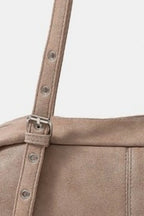 Women's Shoulder Bag Fame Matte Multi Grommet Belt Strap Rustic Rectangular 6fe4ed55-1da9-4690-9d3a-f7e0a23f3672-Max-Origin Trendsi
