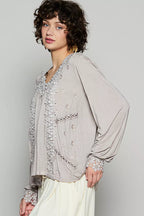 POL Womens Blouse Floral Embroidery Woven Top with Lace Trim 700bb7ef-a801-42aa-b6fa-f61d31bfb232-Max-Origin Trendsi