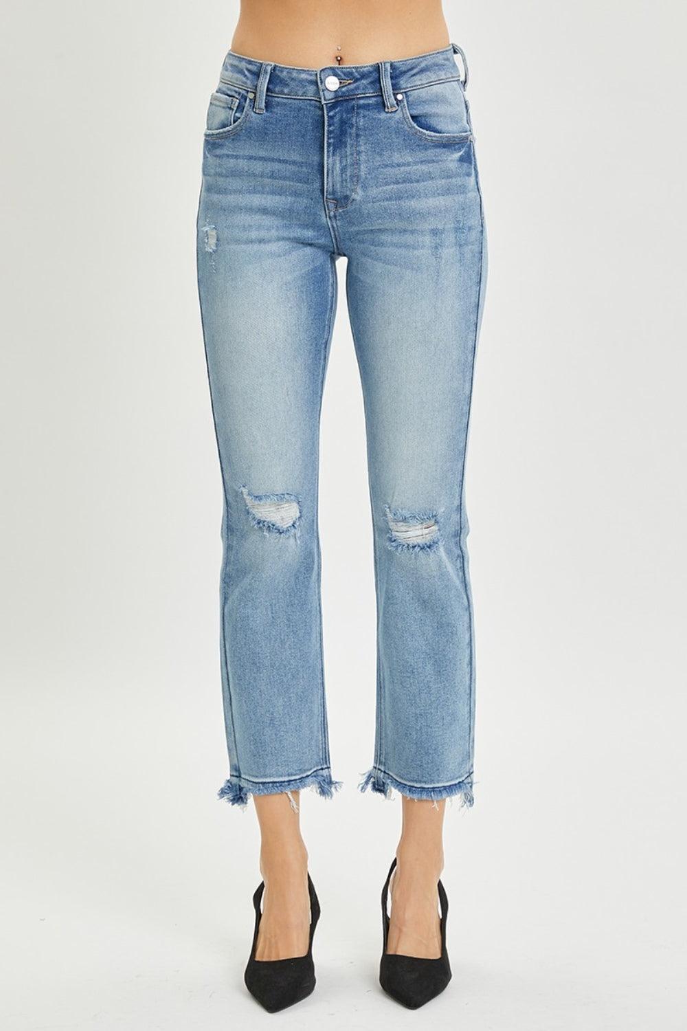 Cropped Straight Jeans RISEN High Rise Distressed Denim Pants 7037603a-a134-4ef0-9135-7e34dd83446e-Max Trendsi