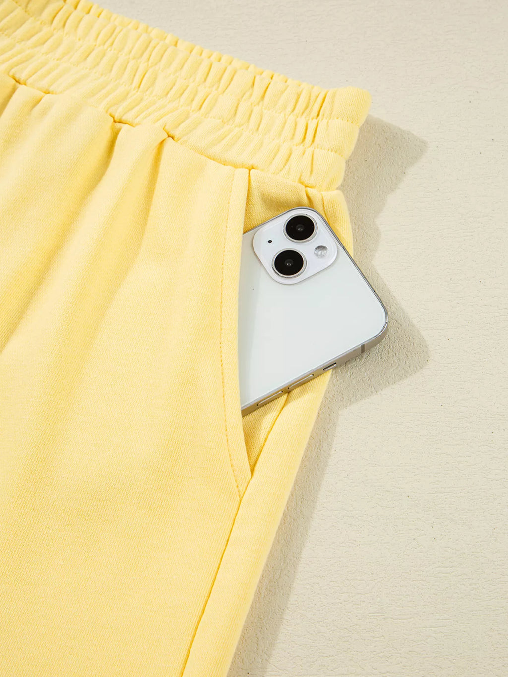 Women's Casual Set Color Yellow Block Patchwork Half Button Top and Shorts 2pcs 704105e8d74446aa898a727565d68630-Max-Origin Trendsi