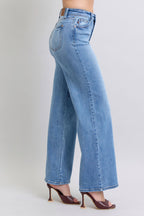 Judy Blue Women Jeans Medium Wash Full Size Wide Leg Denim with Pockets 705ffcea-2c56-493e-9a31-9ff014cab2e9-Max Trendsi