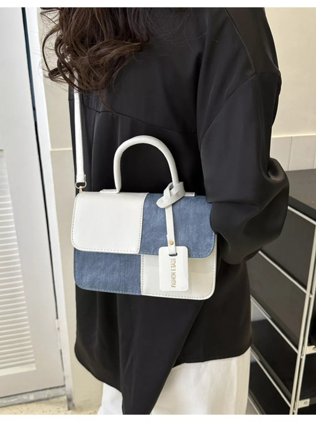 Womens Crossbody Bag Small Pu Leather Two-Tone Plaid Flap Handbag 7065aa7275bd42a0847cbe8413b6d06d-Max-Origin Trendsi