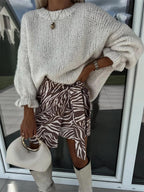 Sweater Round Neck Long Sleeve Soft Warm Solid Knitwear 7070bf16-4c96-4d02-9ec0-2687d030645a-Max Trendsi
