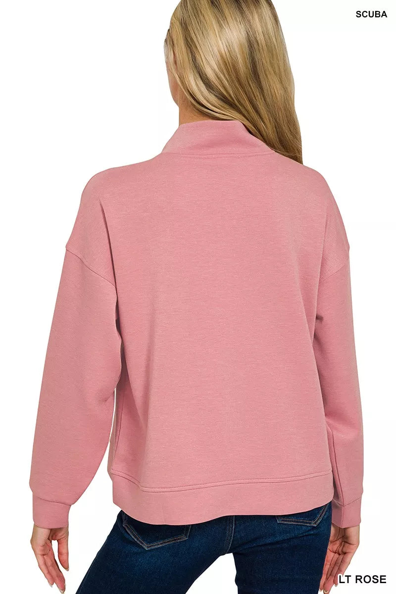 Zenana Jogger Set Light Rose Scuba Half Zip Pullover and Pants for Woman 70710981e93e41b8ac97383a657da1ab-Max-Origin Trendsi