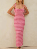 Maxi Dress Pink Frill Tie-Shoulder Beaded Straps Slimming Bodycon Pink 707bdbd0-5319-4dc3-be4b-91e73854088d-Max-Origin Trendsi