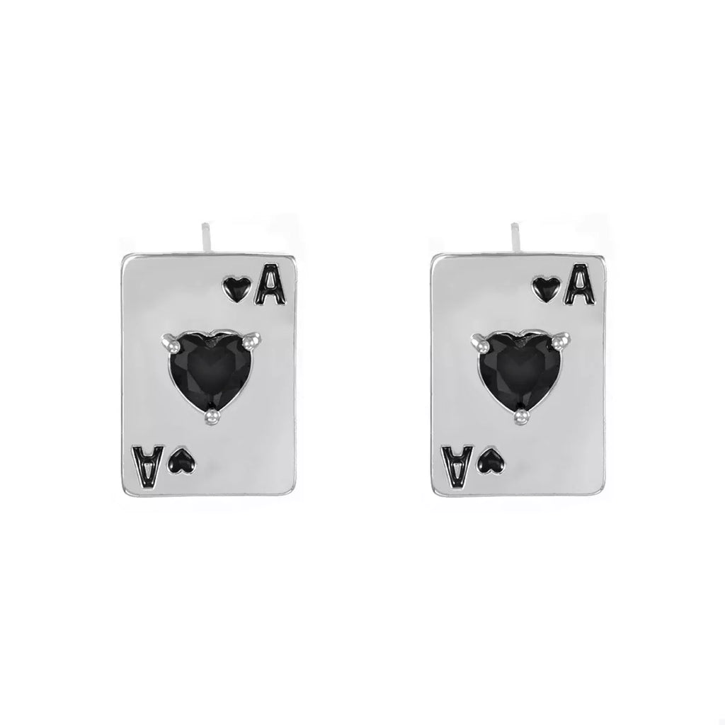 Stud Earrings Poker Card Ace of Hearts Rhinestone Silver-plated Jewelry 70a978f7-b42e-4c0a-8ff8-5f673db83113-Max-Origin Trendsi