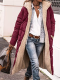 Padded Women Long Coat Plus Size Zip Up Sherpa Fur Lined Hooded Quilted Burgundy 70cce7ba-7bac-4f60-bcd2-8fd994bedb50-Max Trendsi