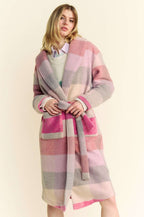 Davi & Dani USA Women Coat Longline Tied Striped Color Block Collared Belted 70f3bccb-a888-4f42-99da-b74f14d4ae68-Max Trendsi