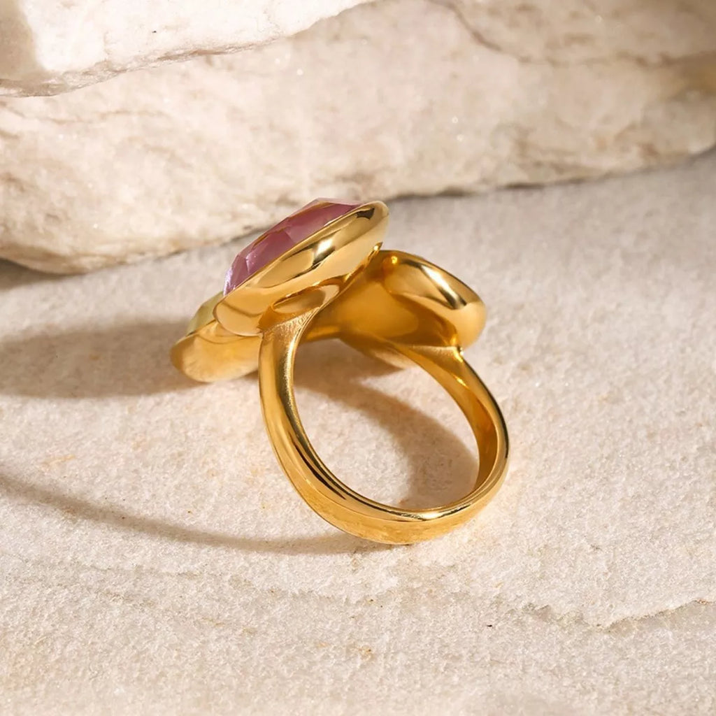 Bypass Ring Triple Rhinestone Colorful 18K Gold-Plated Women's Jewelry 70fadb38-43b8-4ec0-97fb-0fd5fd960de1-Max-Origin Trendsi