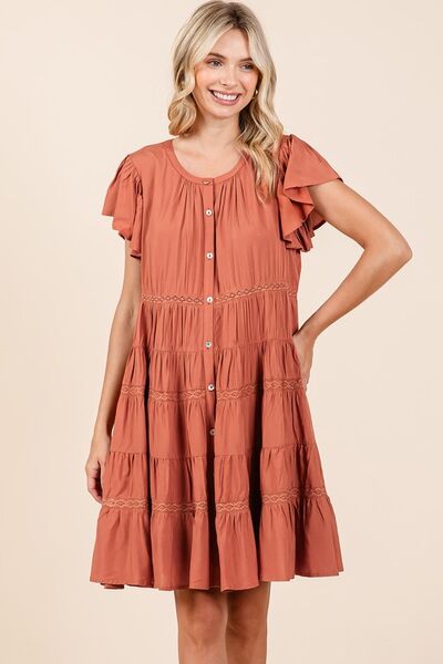 Mittoshop Ruffle Dress Lace Detail Button Down Tiered Flaired Short Sleeve 71b5eaf4-77e9-4519-9d6b-9bd322993343-Min Trendsi