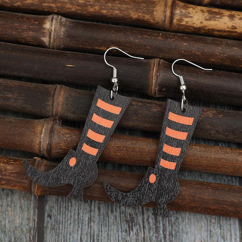 Wooden Boots Halloween Alloy Drop Earrings 72464926-3def-4964-aeec-e18c5c1136eb-Max Trendsi