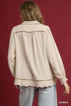 Umgee Women's Blouse Linen Scallop Hem Long Sleeve Top 733754d3-bead-402c-a1f0-a9dad0761743-Max-Origin Trendsi