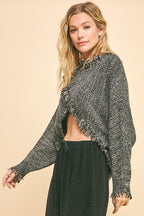 Davi & Dani Crop Sweater Women Fringe Hem Overlapping Asymmetrical Top 7358f344-f1e3-4e18-9eb0-9c2693d0d16c-Max Trendsi
