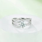 Silver Ring 1 Carat Moissanite Stone 925 Sterling Cross Twist Jewelry 73807bd8-cb80-4706-a832-e1020e40838a-Max-Origin Trendsi