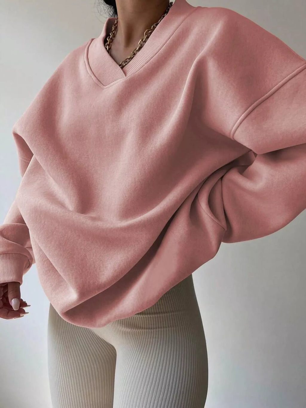 Women's Sweatshirt Dropped Shoulder Long Sleeve Oversized Pullover 73863f9009ee49d5a220435649af68ad-Max-Origin Trendsi
