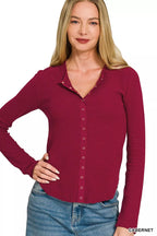 Zenana Double Knit Snap Button Shirt