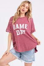 Mittoshop GAME DAY T-Shirt Round Neck Short Sleeve Raspberry 73c63e2f-044d-4573-9282-4b133ae8e586-Min Trendsi