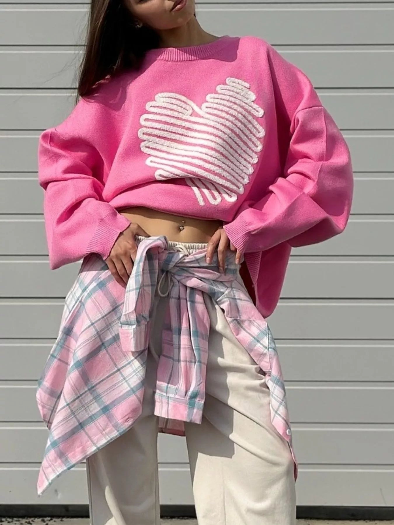 Womens Sweater Heart Round Neck Oversized Pullover 73d403dd-fd73-45f7-9461-17bdf01e24a0-Max-Origin Trendsi