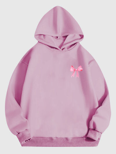 Women's Hoodie Bow Print Long Sleeve Cotton Blend Hooded Top Oversized 74247987-e84f-4675-9296-4b5be5c8f83a-Min Trendsi