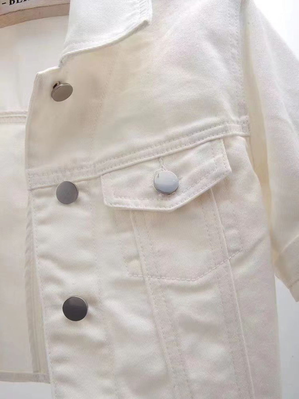 Cropped Denim Jacket Women's Half Sleeve Flap Pockets Plus Sizes S-5XL 742f4de7-9527-481b-9bb6-52647a0df8fc-Max Trendsi