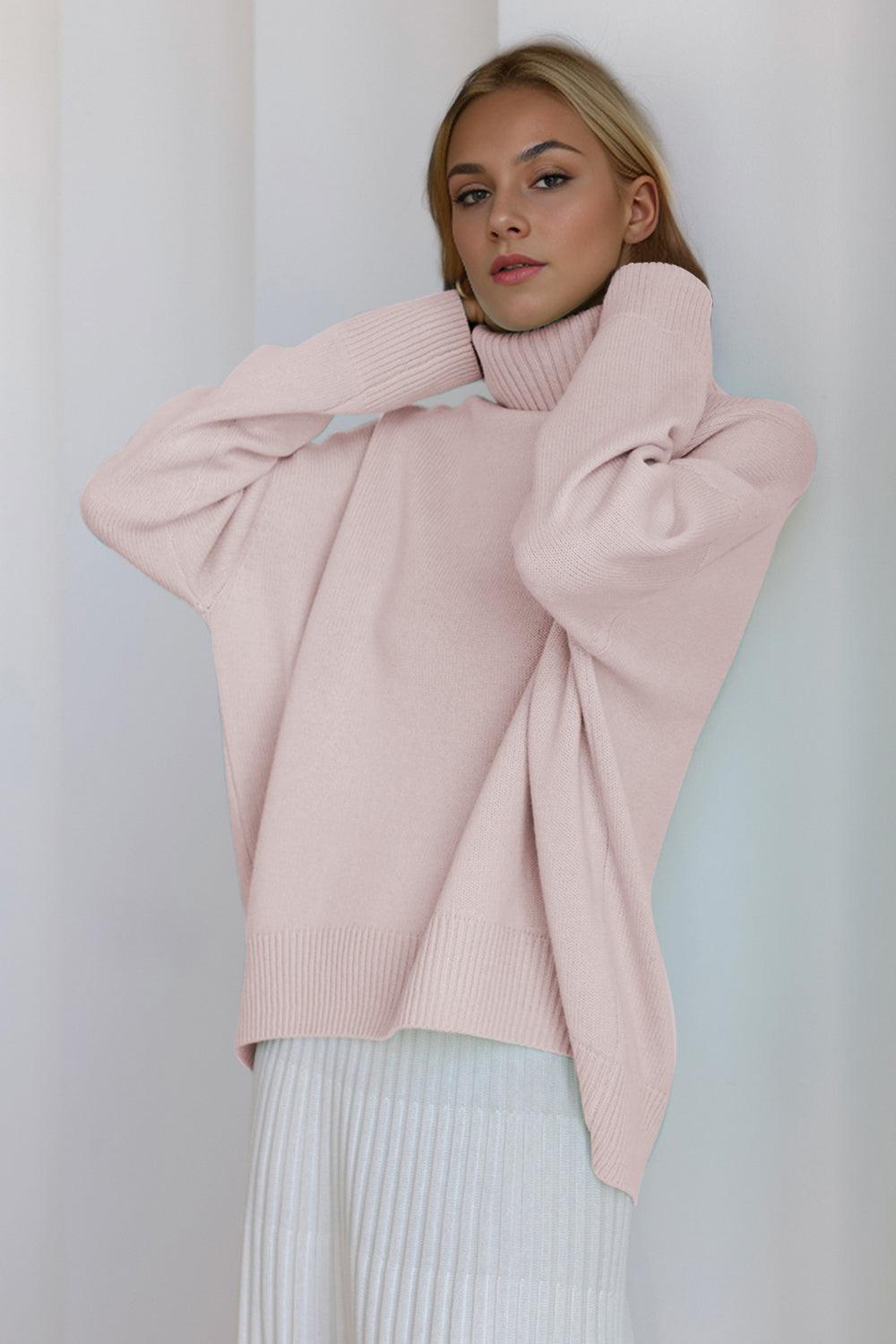 Basic Bae Turtleneck Sweater Viscose Long Sleeve Oversized Knitwear