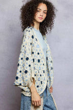 POL Crochet Cardigan Blue Multi Open Front Floral Pattern 7488fe2e-b20e-4da8-9c05-d27cf2f8e288-Max-Origin Trendsi