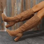 Point Toe Block Heels Boots 7491777d339841e880e710fc6490db2f-Max-Origin Trendsi