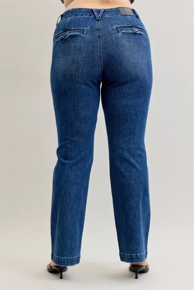 Judy Blue Bootcut Jeans Mid Rise with Welt Pockets Medium Wash Plus Sizes 74bf2ebc-7fb3-4324-be27-58b0a3c126bb-Max-Origin Trendsi