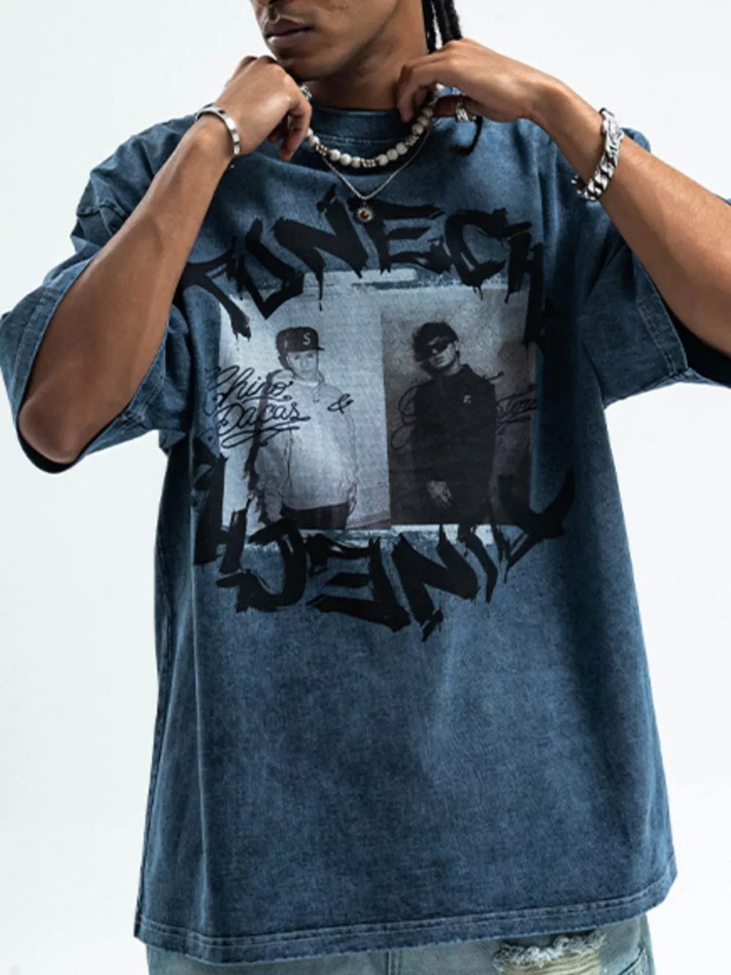 Men's T-Shirt Cotton Denim Washed Graphic Round Neck Short Sleeve Top 74d2cc06-2177-48c4-a7eb-67ca455f0e09-Max-Origin Trendsi