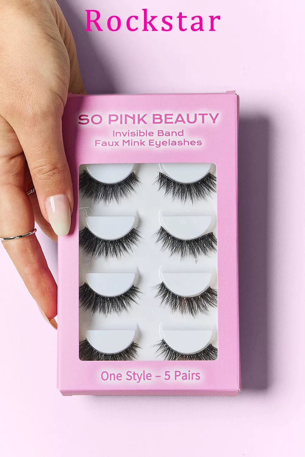 SO PINK BEAUTY Faux Mink Synthetic Eyelashes 5 Pairs Black Mix Effect Rockstar One Size 74de71e3-b114-45fb-8246-28c6f0aa9ea8-Max Trendsi