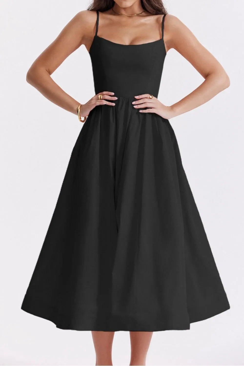 Floral Midi Dress Spaghetti Strap Ruched Zipper High Waisted 74e74932-14ad-434c-9712-8e871293452a-Max-Origin Trendsi