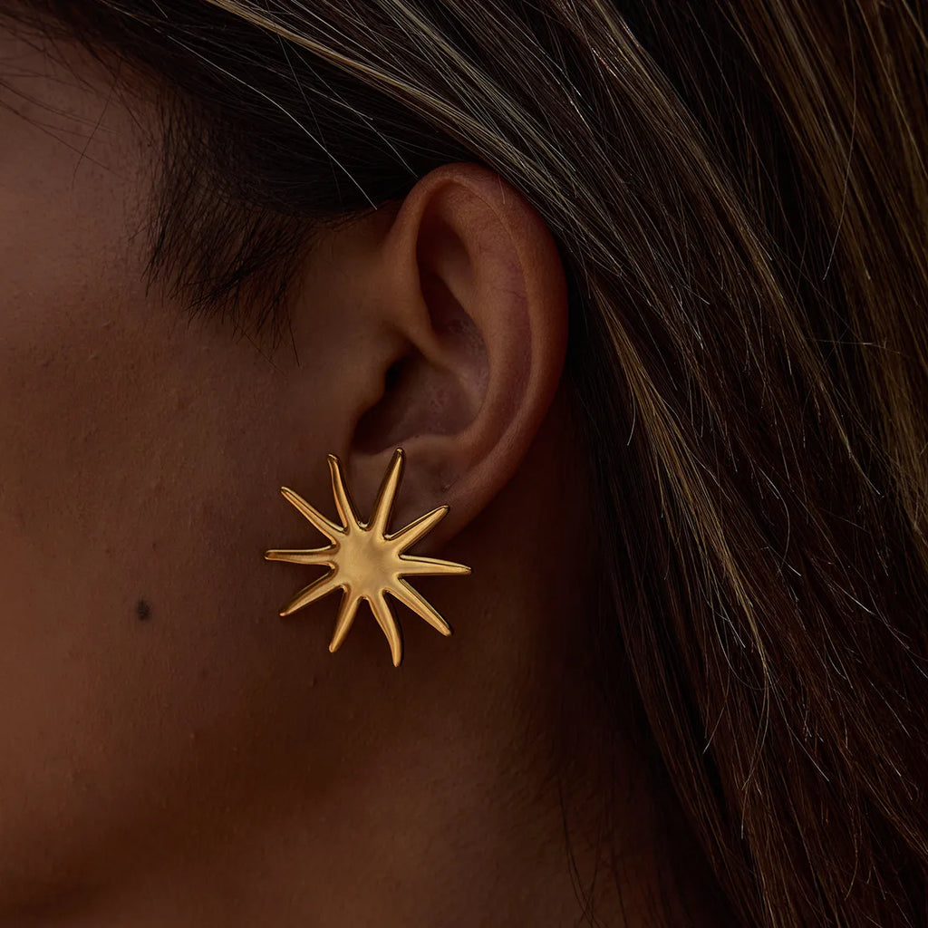18K Gold-Plated Stud Earrings Starburst Golden Stainless Steel Jewelry Gold One Size 74f93c4a-4e40-4d35-8405-eaa6f12bdc76-Max-Origin Trendsi