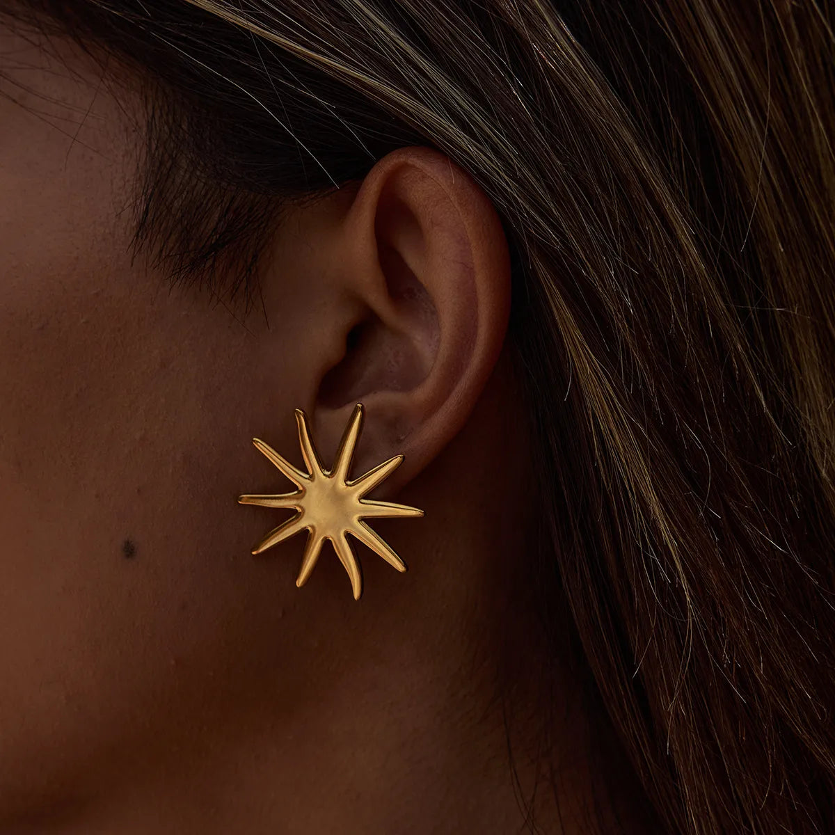 18K Gold-Plated Stud Earrings Starburst Golden Stainless Steel Jewelry Gold One Size 74f93c4a-4e40-4d35-8405-eaa6f12bdc76-Max-Origin Trendsi