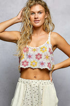 POL Crochet Cami Cropped Handmade Granny Pattern with Scalloped Strap PINK MULTI One Size 7518ef17-81dd-4e78-bbaa-c3c150d583e0-Max-Origin Trendsi