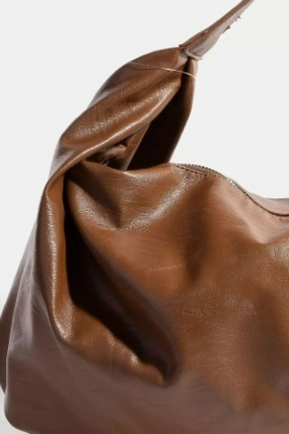 Fame Accessories Hobo Shoulder Bag Brown Simple Faux Leather Medium Handbag 751d15d7-d314-4cdc-aedd-1f890e082060-Max-Origin Trendsi