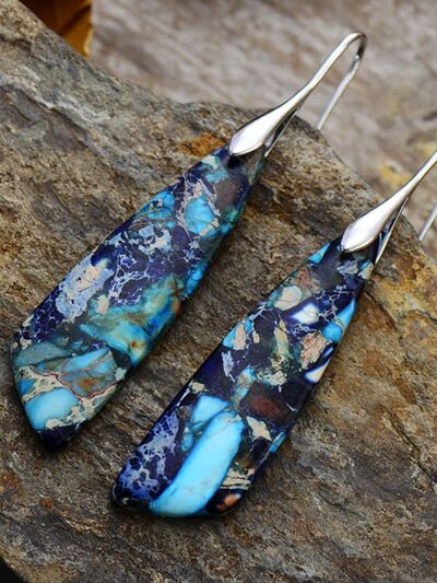 Geometric Dangle Earrings 14K Gold-Plated Colorful Natural Stone 7583e4a8-dd6a-4cd0-a43f-9781a629303a-Min Trendsi