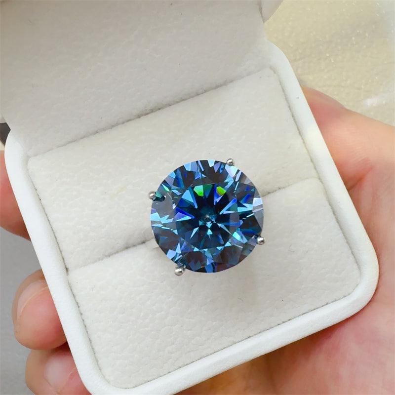 10 Carat Ring Round 925 Sterling Silver Moissanite 759debd1-8f43-4c77-8310-e91b8c169604-Max Trendsi
