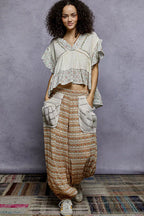POL Blouse Floral V-Neck Short Sleeve Ruffled Double Gauze with Embroidery Top 75ade529-376c-497b-bdd8-07a015c49354-Max-Origin Trendsi