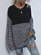 Women's Oversized Sweater Color Block Long Sleeve Knitwear 75b02936-0c42-403c-870c-1bae503fdf6b-Max-Origin Trendsi