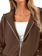 Women's Hoodie Zip Up Drawstring Hood Dropped Shoulder Long Sleeve 7611df69-b9ab-463f-aa0c-2c2c42c1b573-Max-Origin Trendsi