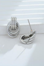 Knotted Stud Earrings Gold-Plated 925 sterling silver Copper Jewelry 762123d3-2ac8-4914-bf05-c8652863f03a-Max Trendsi